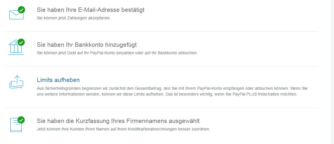 Paypal Zahlungslimit